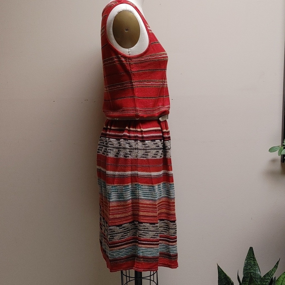 Peruvian Connection Cotton Knit Sleeveless Dress in Rust - Picture 4 of 16